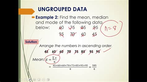 how to find median of ungrouped data